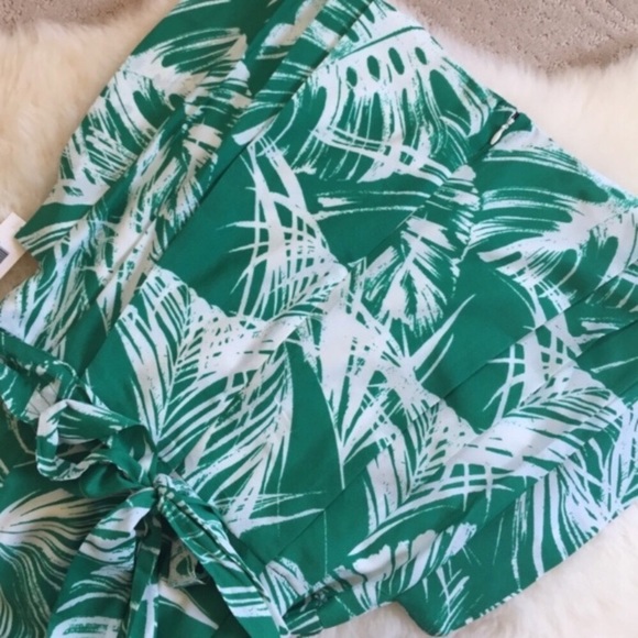 Elisa J Palm Print Green And Ivory Shift Dress - Picture 7 of 7